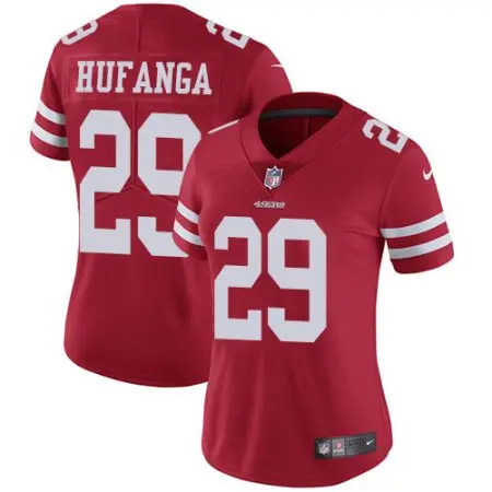 49ers #29 talanoa hufanga red team color women's stitched nfl vapor untouchable limited elite jersey