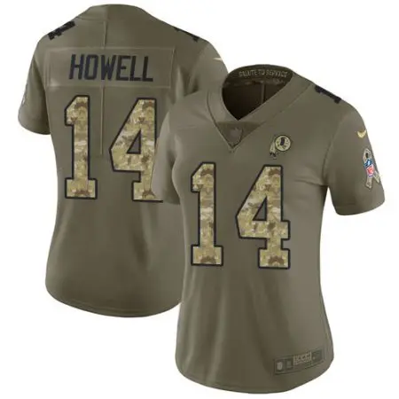 Commanders #14 Sam Howell Olive/Camo Women's Stitched NFL Limited 2024 Salute to Service Jersey