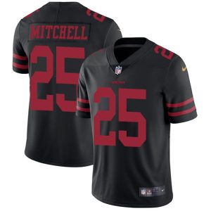 49ers #25 Elijah Mitchell Black Alternate Youth Stitched NFL Vapor Untouchable Limited Jersey