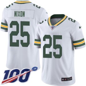 wholesale Packers #25 Keisean Nixon White Youth Stitched NFL 100th Season Vapor Untouchable Limited Jersey