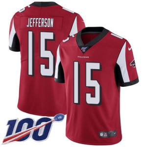 falcons #15 van jefferson red team color men's stitched nfl 100th season vapor untouchable limited wholesale jersey