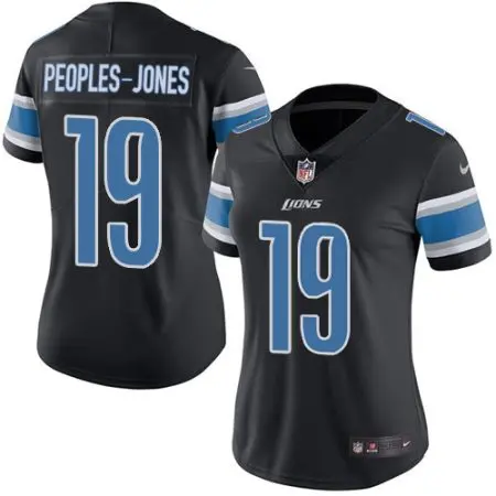 cheap Lions #19 Donovan Peoples-Jones Black Women's Stitched NFL Limited Rush Jersey