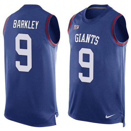 cheap Giants #9 Matt Barkley Royal Blue Team Color Men's Stitched NFL Limited Tank Top Jersey