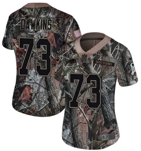 Bills #73 Dion Dawkins Camo Women's Stitched NFL Limited Rush Realtree Jersey