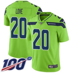 Seahawks #20 Julian Love Green Men's Stitched NFL Limited Rush 100th Season Jersey