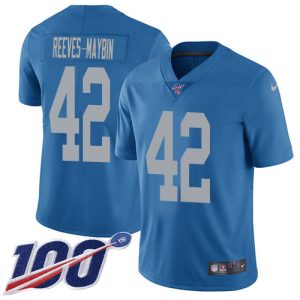 lions #42 jalen reeves-maybin blue throwback men's stitched nfl 100th season vapor untouchable limited cheap jersey