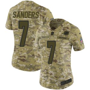 Dolphins #7 Jason Sanders Camo Women's Stitched NFL Limited 2018 Salute To Service Jersey