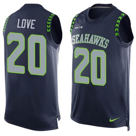 Seahawks #20 Julian Love Steel Blue Team Color Men's Stitched NFL Limited Tank Top Jersey