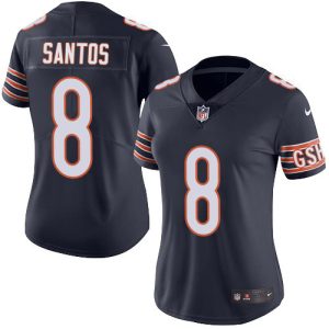 bears #8 cairo santos navy blue team color women's stitched nfl vapor untouchable limited elite jersey
