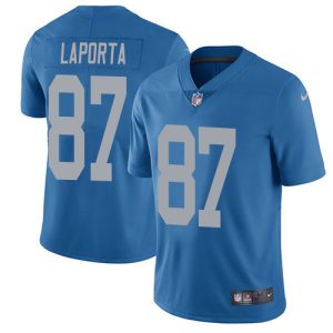 Lions #87 Sam LaPorta Blue Throwback Men's Stitched NFL Vapor Untouchable Limited Jersey