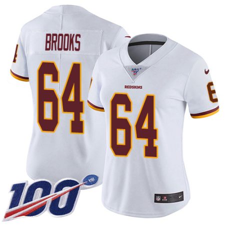 Commanders #64 Mason Brooks White Women's Stitched NFL 100th Season Vapor Limited Jersey